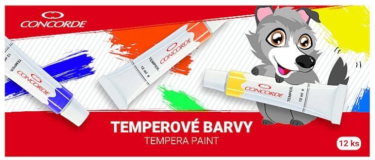 Tempera dažai CONCORDE 12×12 ml