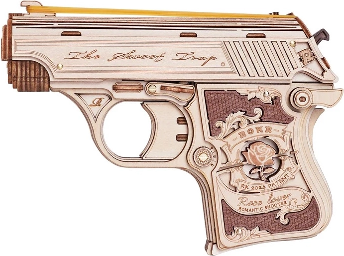 RoboTime Justice Guard Wooden 3D Mini Pistol Puzzle