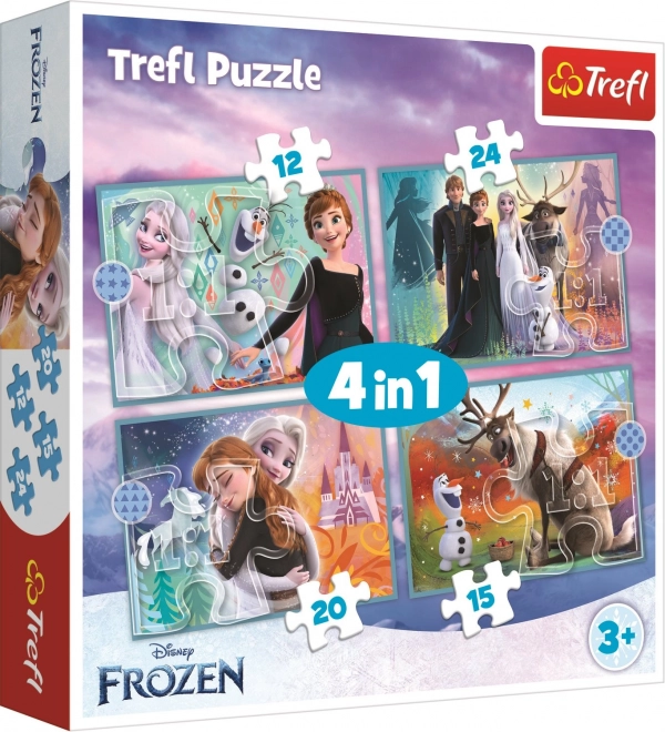 Frozen dėlionė 4 viename (12, 15, 20, 24 dalių) – Nuostabus pasaulis