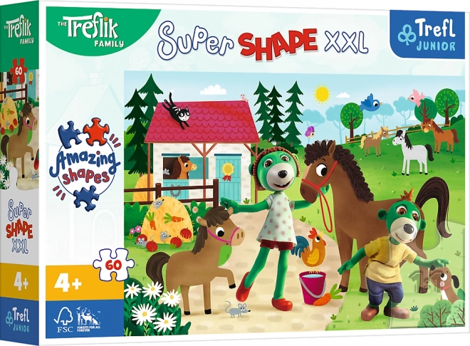 Puzzle Super Shape XXL TREFLÍCI at the Horse Farm 60 pieces