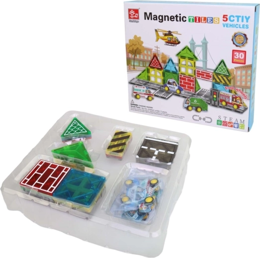 Magnetic Track Construction Set, 30 Pieces