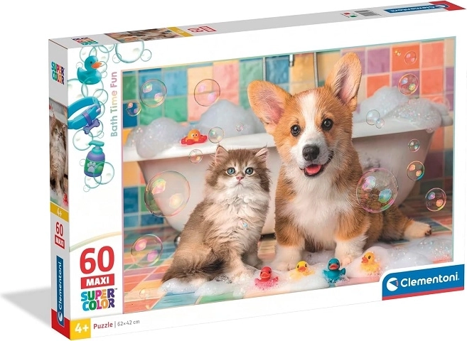 Clementoni maxi dėlionė vaikams Bath time fun 60 dalių