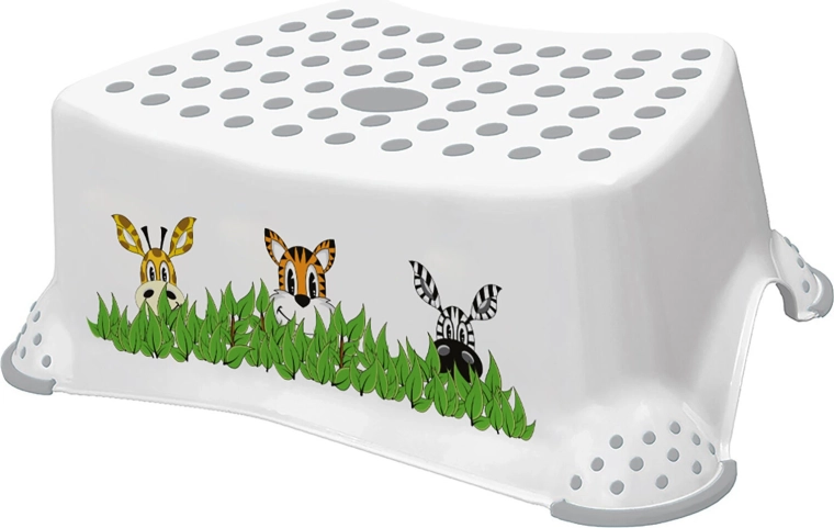 Children's non-slip stool Jungle, white