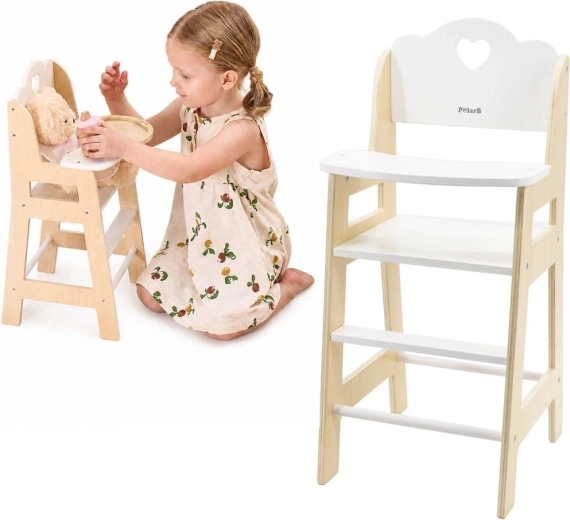Viga PolarB wooden high chair for dolls, white