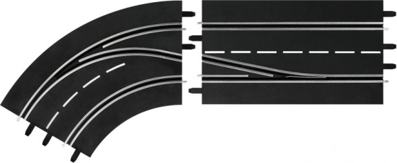 Overtaking into left curve – outer for Digital 132/124 slot car tracks