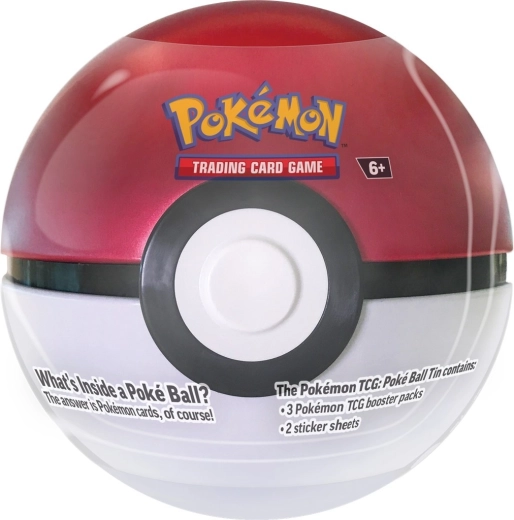 Pokémon TCG skardinė Poké Ball Tin 2024 perleidimas (3 boosteriai + lipdukai) – 1 vnt.