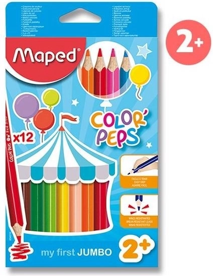 Maped trikampės jumbo spalvinimo pieštukai Color'Peps, 12 vnt.
