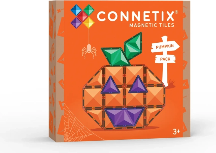 CONNETIX Magnetic Tile Set Halloween Pumpkin - 17 Pieces