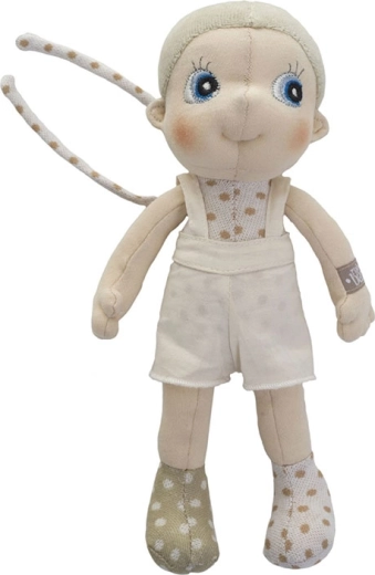Rubens Barn EcoBuds Elm mini – minkšta medžiaginė lėlė iš ekologiškos medvilnės, 23 cm