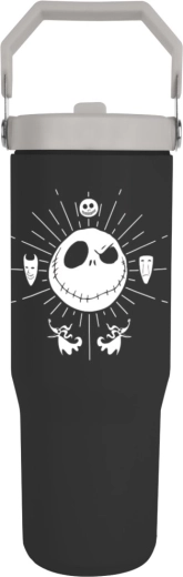 Kelioninis termo puodelis su rankena THE NIGHTMARE BEFORE CHRISTMAS, juodas