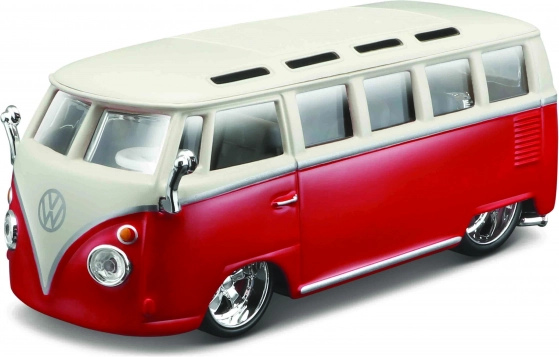 Bburago Volkswagen Van Samba 1:32 raudonai baltas modelis