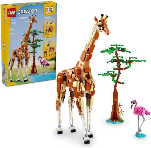 LEGO Creator 3 iš 1 safari gyvūnai – žirafa, gazelės ir liūtas