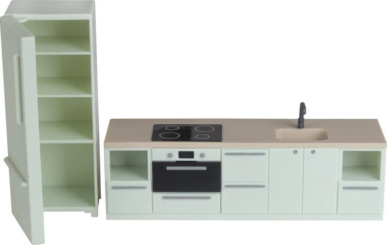 Kitchen furniture with refrigerator for the Lundby dollhouse