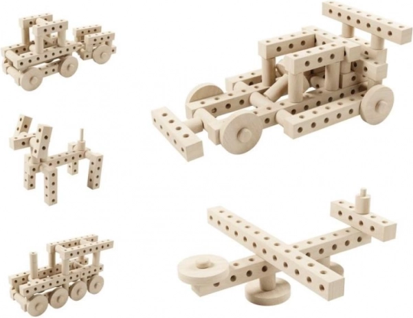 Creative Wooden Building Set with 67 Pieces