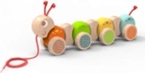 Wooden Pull-Along Caterpillar