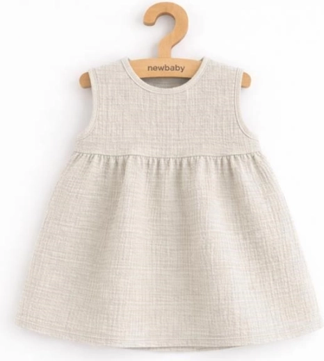 Vaikiška muslino suknelė New Baby Ella, lininės išvaizdos, dydis 74 (6–9 mėn.)