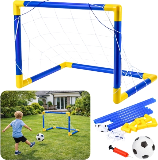 Vaikiški futbolo vartai su tinklu, kamuoliu ir pompą 62 × 40 cm