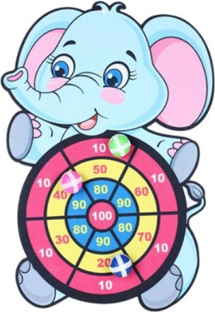 Saugaus mėtymo žaidimas – smiginis su lipniais kamuoliukais (lipdukas/Velcro)