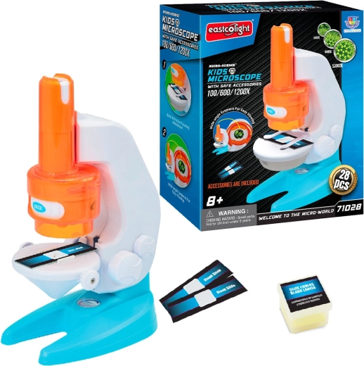Children's Microscope with Accessories and 200/600/1200× Magnification
