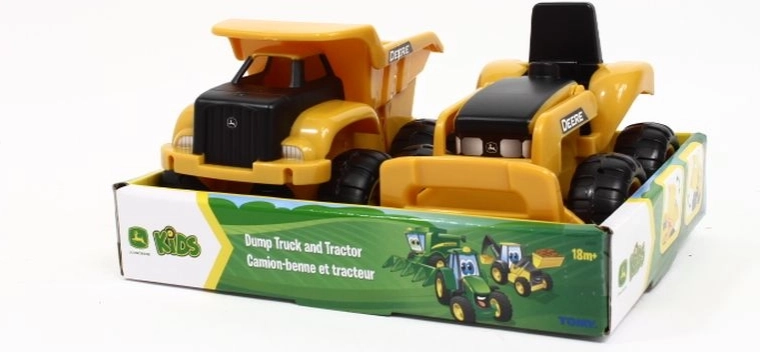 TOMY John Deere vaikiškos statybinės transporto priemonės – traktorius ir savivartis (2 vnt.)