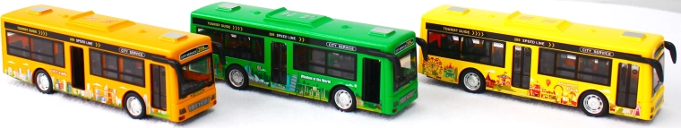 Autobusas su šviesa ir garsu su inerciniu mechanizmu