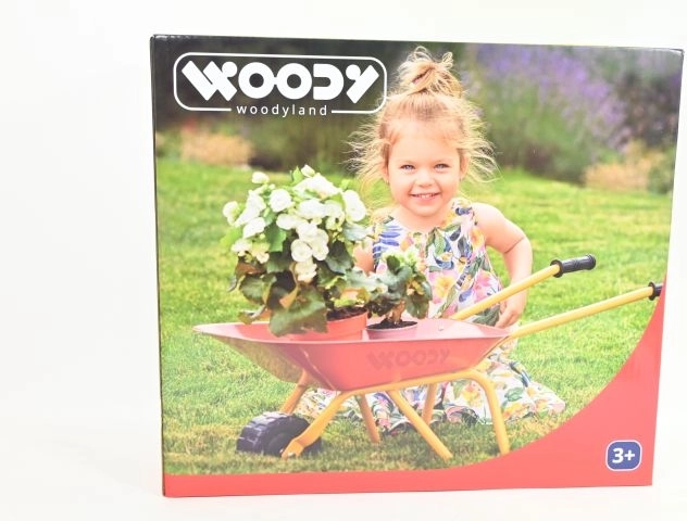 Woody Children's Metal Garden Wheelbarrow, Red, 77 cm