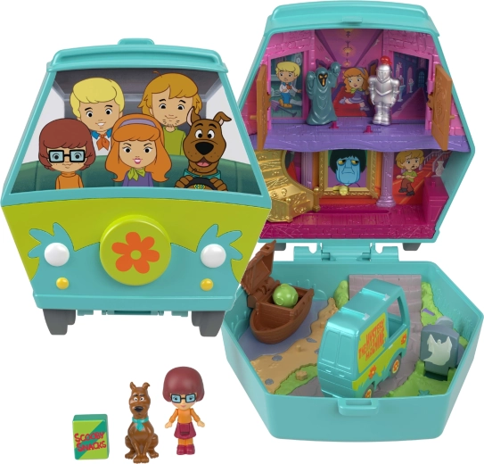 Polly Pocket kompaktiškas žaidimo rinkinys SCOOBY-DOO su figūrėlėmis ir priedais