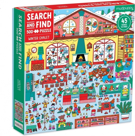 Mudpuppy dėlionė Žiemos Trobelė, 500 dalių