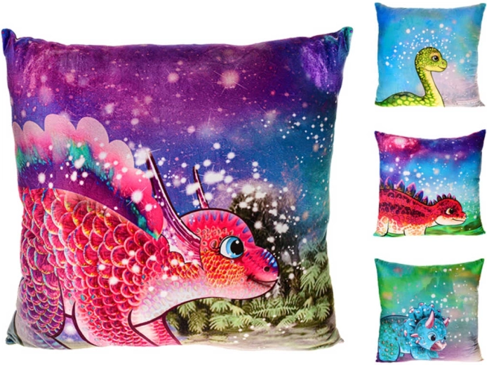 Minkšta pliušinė pagalvėlė kūdikiui dinozauras 45 × 45 cm – 1 vnt.