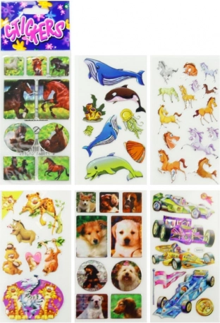 Dekoratyviniai adheziniai lipdukai MIX – gėlės, drugeliai ir žvaigždės, sidabrinė/auksinė matinė