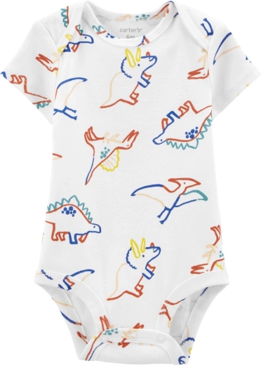 CARTER'S boys' short-sleeve bodysuit ivory dino – 3 m
