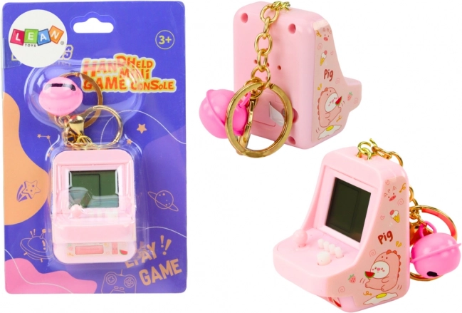 Elektroninis žaidimas Tetris kišeninis pakabukas rožinis