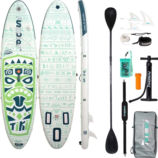Funwater pripučiamas irklentė (paddleboard) Tiki 320 cm žalia