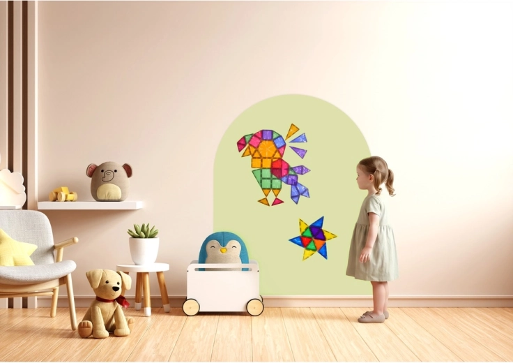 Cleverclixx magnetic wall film Soft Olive 95 × 75 cm