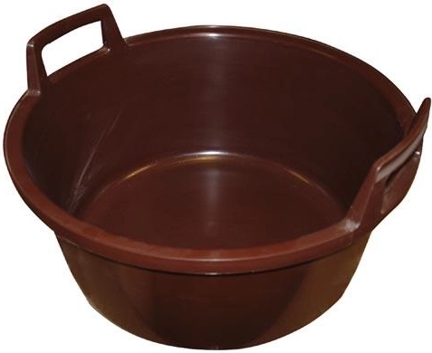 Plastikinis dubuo su rankenomis, 49 cm, rudas, 25 l