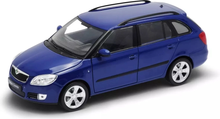 Welly Škoda Fabia Combi II 2009 mėlyna – metalinis automobilio modelis 1:24