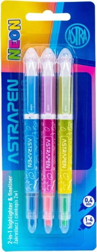 Astra 2-in-1 Neon Highlighters, Set of 3