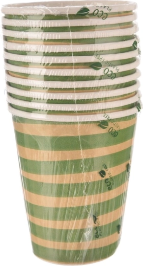 Popieriniai puodeliai Jungle žali 250 ml (10 vnt.)