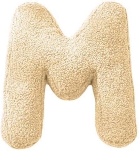 Mealini pliušinė raidė M, kreminė – 1 vnt.