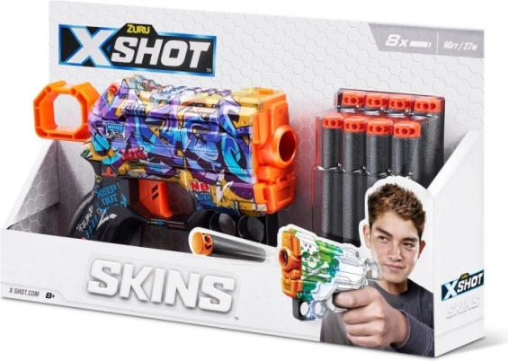 X-Shot Skins Menace blaster – pattern D (8 foam darts)