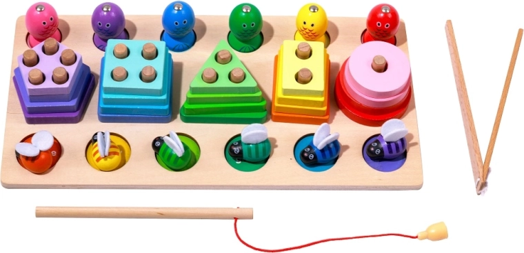 2Kids Toys daugiafunkcis medinis rūšiuotuvas ir žvejyba