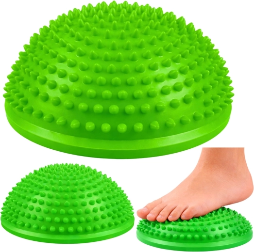 Sensorinė balansavimo pusapvalė pėdų masažui 16 cm – žalia