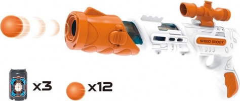 Putplasčio kamuoliukų pistoletas su taikiniais 34 cm