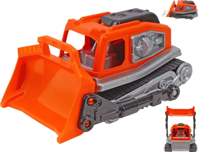 Oranžinis plastikinis buldozeris vaikams 31 cm