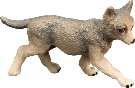 BALULU gray wolf pup figurine