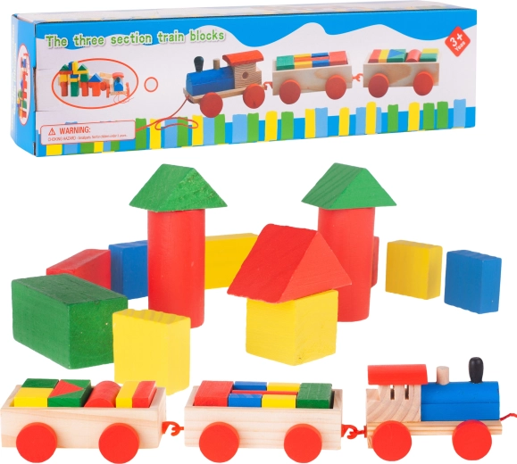 Wooden Train with Blocks