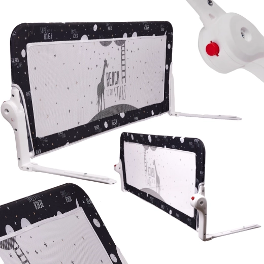 Sulankstoma apsauginė lovos užtvara 150 cm – juoda