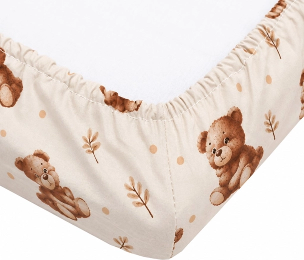 Cotton fitted sheet for a crib New Baby Sweet baby bears 120 × 60 cm