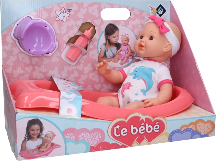 Peeing Doll with Bathtub 41 cm