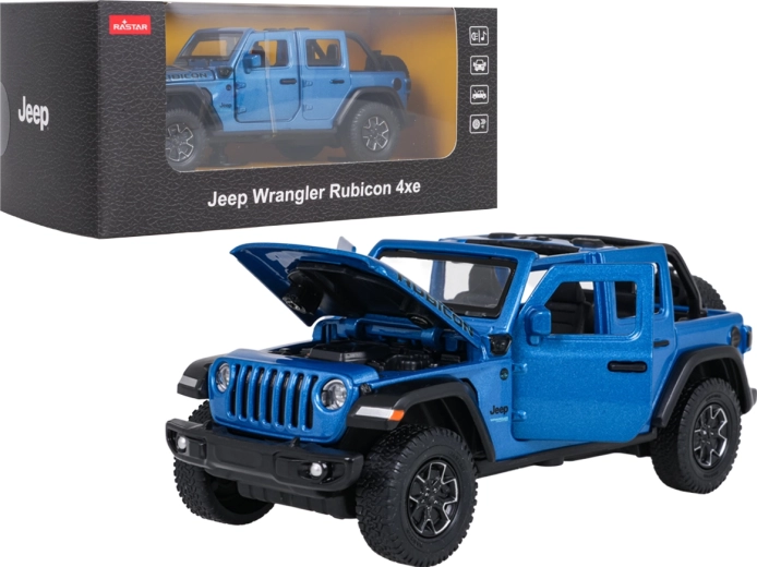 Metal Jeep Wrangler Rubicon Model 1:32 Blue RASTAR